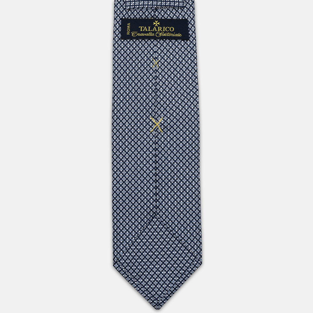 3-FOLD SILK TIE, MICRO PATTERN, BLUE GREY - JA064965_3 T