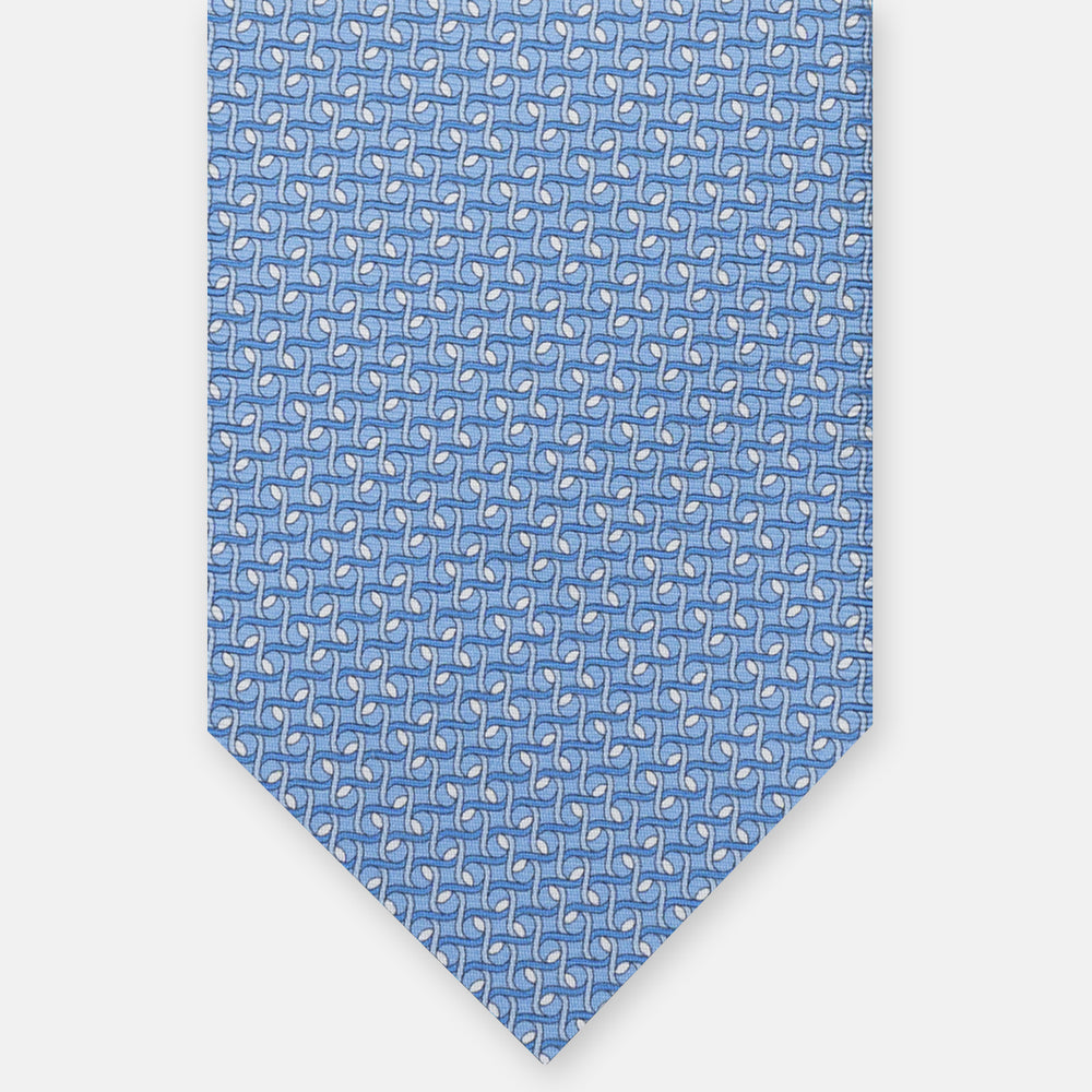 3-FOLD SILK TIE, MICRO-PATTERN, LIGHT BLUE - JA065020_3 T
