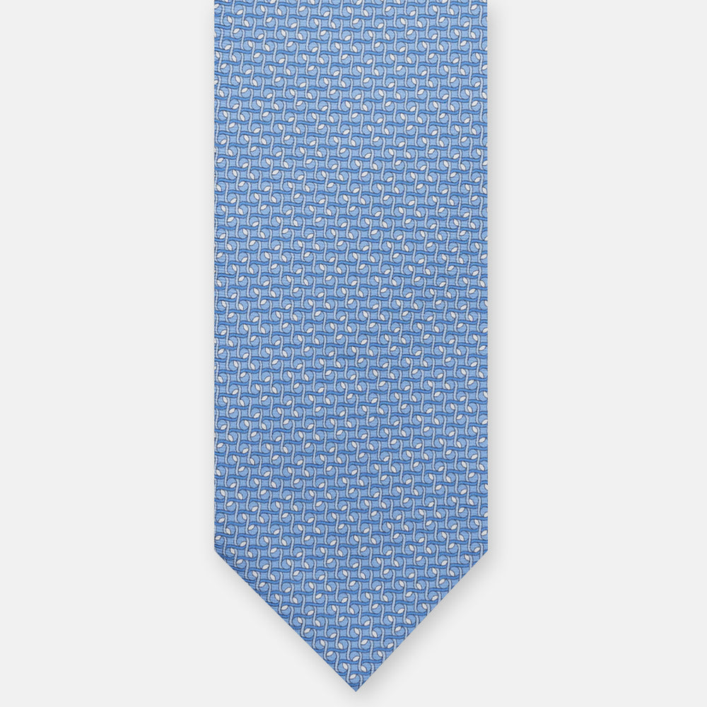 3-FOLD SILK TIE, MICRO-PATTERN, LIGHT BLUE - JA065020_3 T