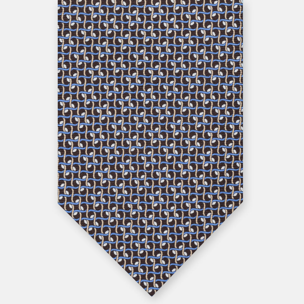 3-FOLD SILK TIE, MICRO-PATTERN, GREY-BLUE - JA065020_10 T