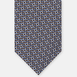 3-FOLD SILK TIE, MICRO-PATTERN, GREY-BLUE - JA065020_10 T