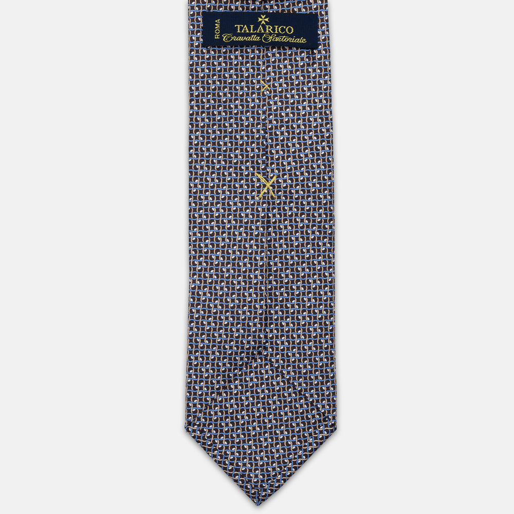 3-FOLD SILK TIE, MICRO-PATTERN, GREY-BLUE - JA065020_10 T