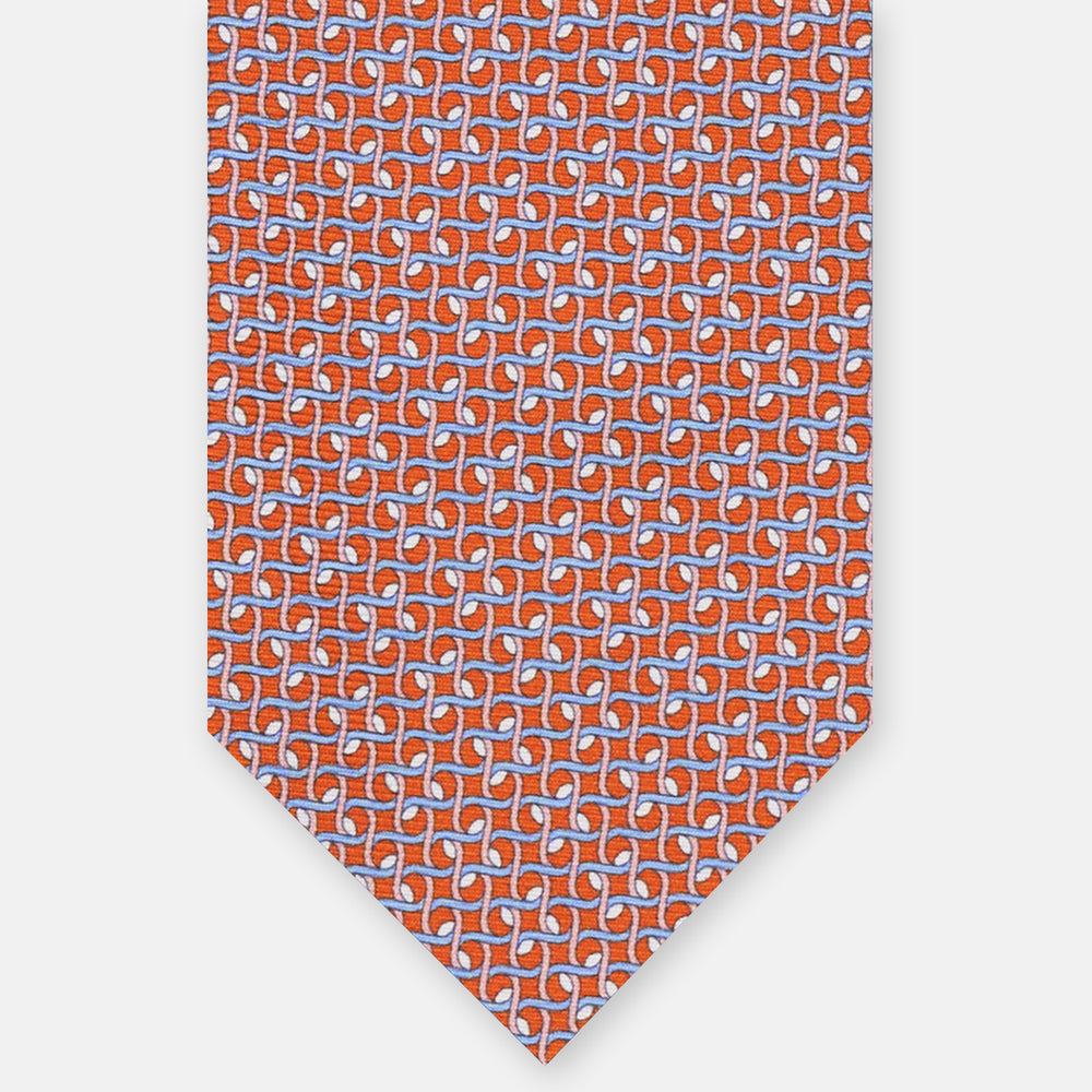 3-FOLD SILK TIE, MICRO-PATTERN, ORANGE - JA065020_2 T