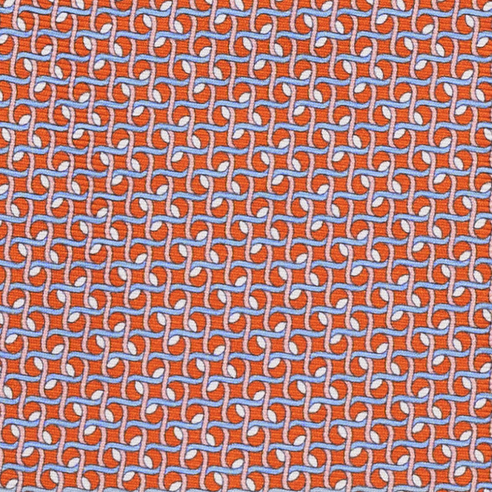 3-FOLD SILK TIE, MICRO-PATTERN, ORANGE - JA065020_2 T