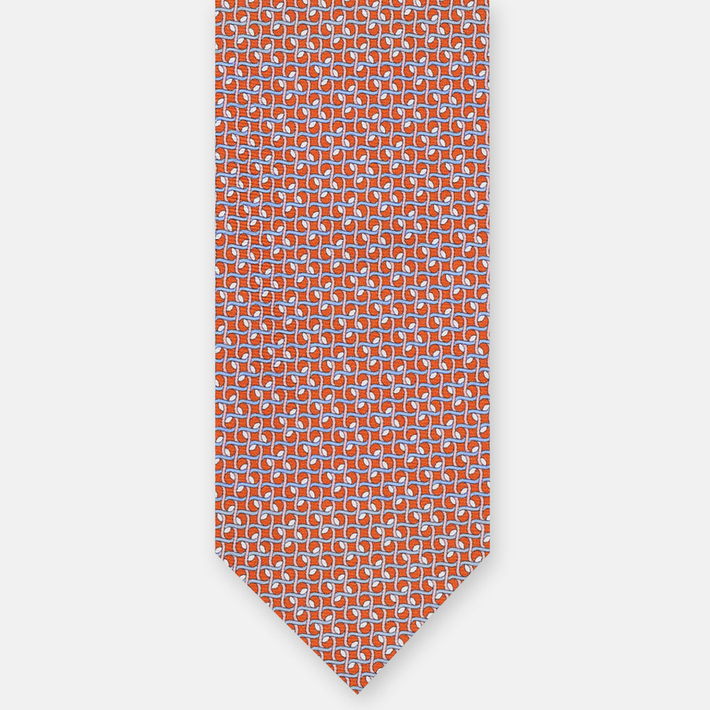 3-FOLD SILK TIE, MICRO-PATTERN, ORANGE - JA065020_2 T