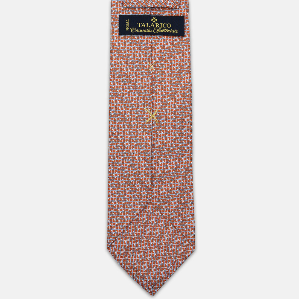 3-FOLD SILK TIE, MICRO-PATTERN, ORANGE - JA065020_2 T