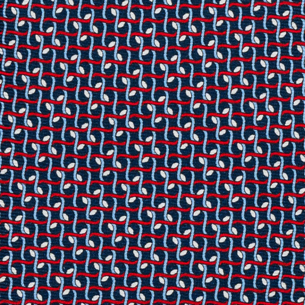 CRAVATTA 3 PIEGHE IN SETA, MICROFANTASIA, BLU ROSSO - JA065020_4 T