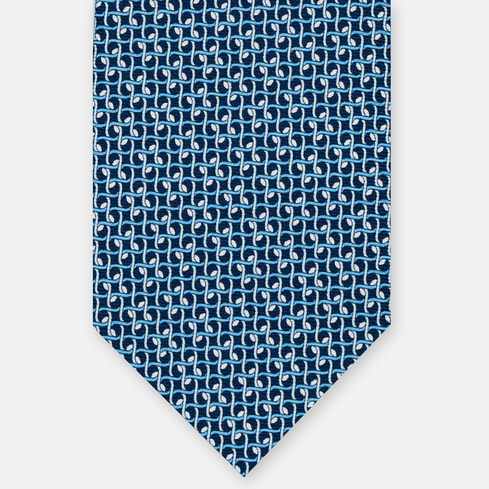3-FOLD SILK TIE, MICRO-PATTERN, SKY BLUE - JA065020_1 T