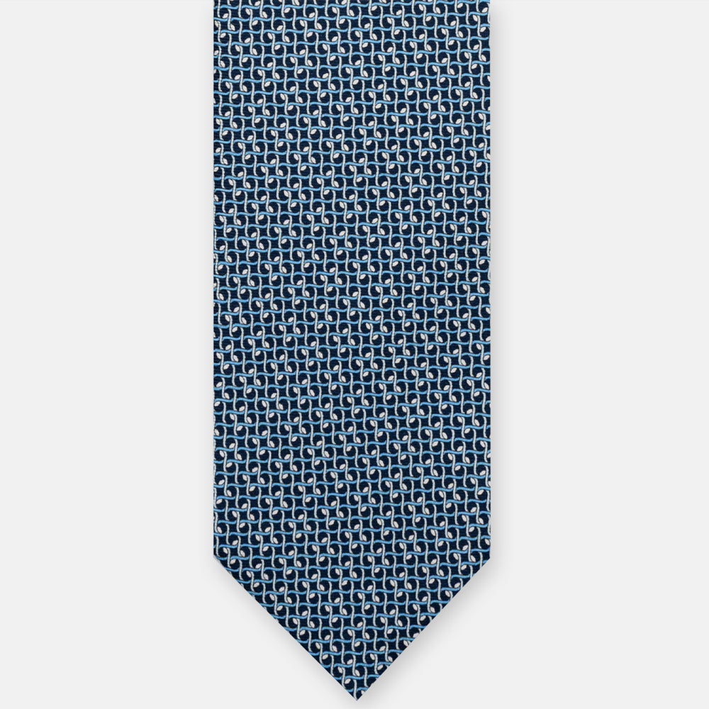 3-FOLD SILK TIE, MICRO-PATTERN, SKY BLUE - JA065020_1 T