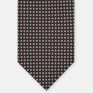 3-FOLD SILK TIE, MICRO PATTERN, LIGHT BLUE ORANGE - JA065268_12 T