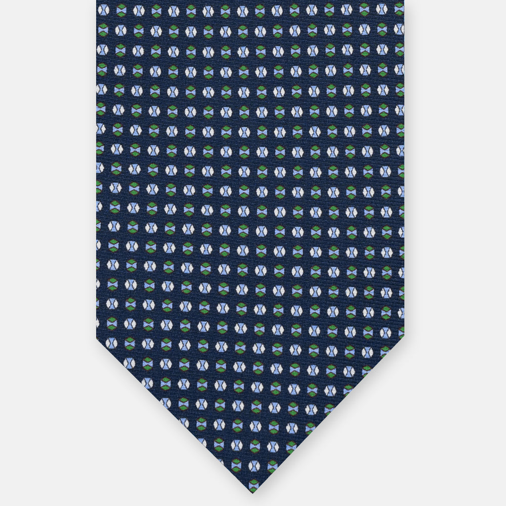 3-FOLD SILK TIE, MICRO PATTERN, LIGHT BLUE ORANGE - JA065268_12 T