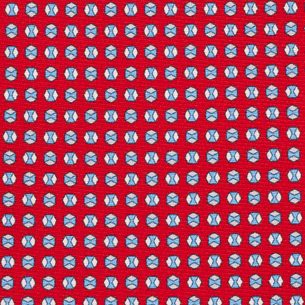 CRAVATTA 3 PIEGHE IN SETA, MICROFANTASIA, ROSSO - JA065268_6 T