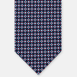 SILK 3-FOLD TIE, MICRO PATTERN, BLUE RED - JA064408_5 T