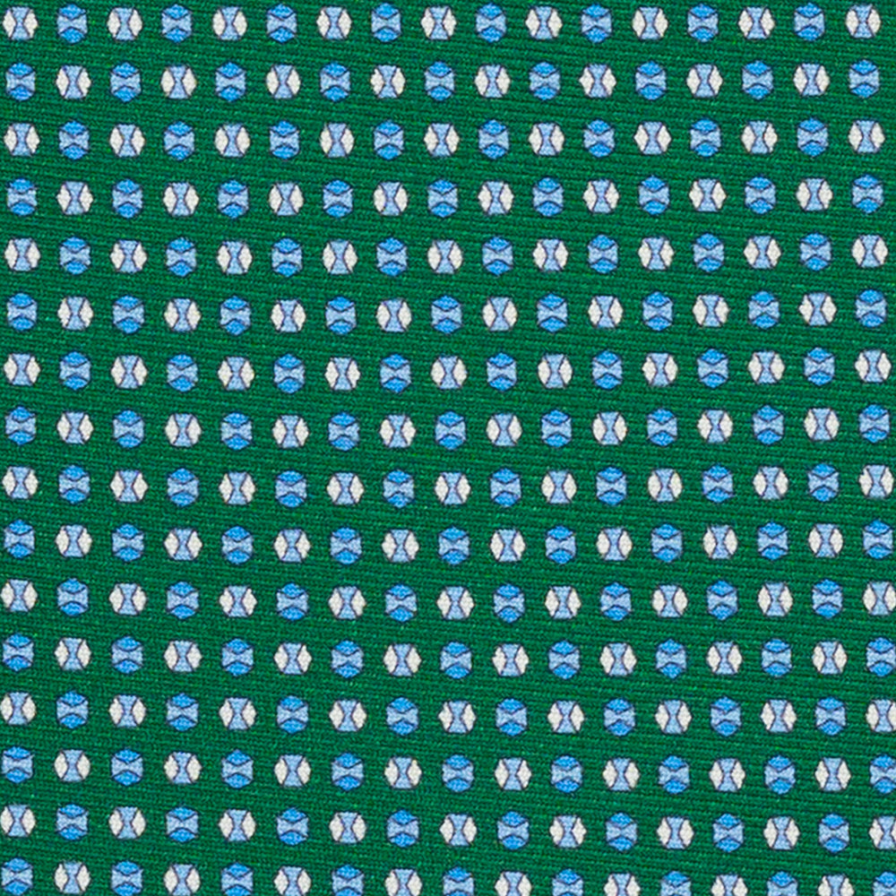 CRAVATTA 3 PIEGHE IN SETA, MICROFANTASIA, VERDE - JA065268_7 T