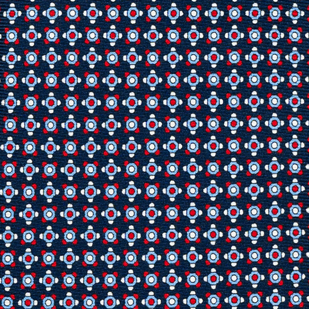 SILK 3-FOLD TIE, MICRO PATTERN, BLUE RED - JA064408_5 T