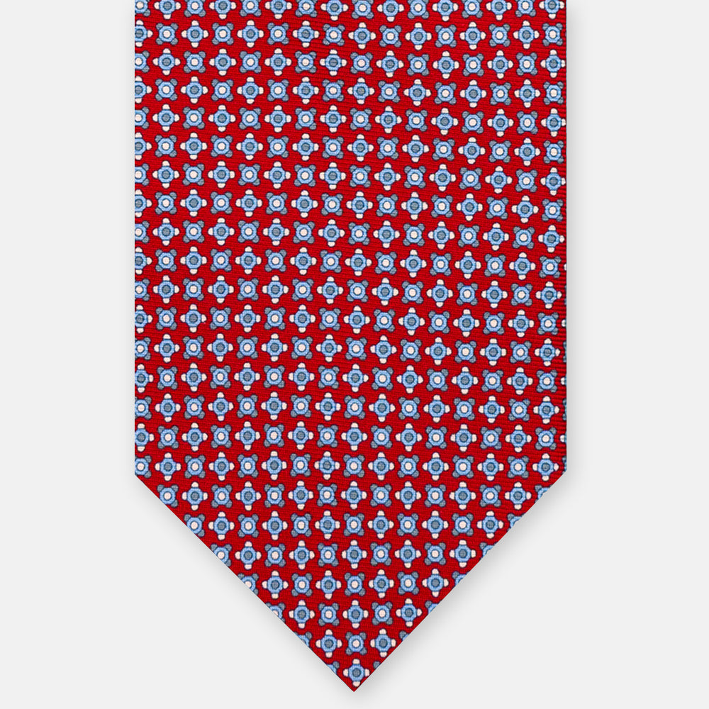 3-FOLD SILK TIE, MICRO PATTERN, RED - JA064408_6 T
