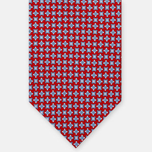 3-FOLD SILK TIE, MICRO PATTERN, RED - JA064408_6 T