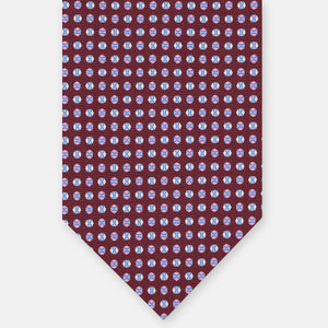 SILK 3-FOLD TIE, MICRO-PATTERN, BORDEAUX - JA065268_1 T