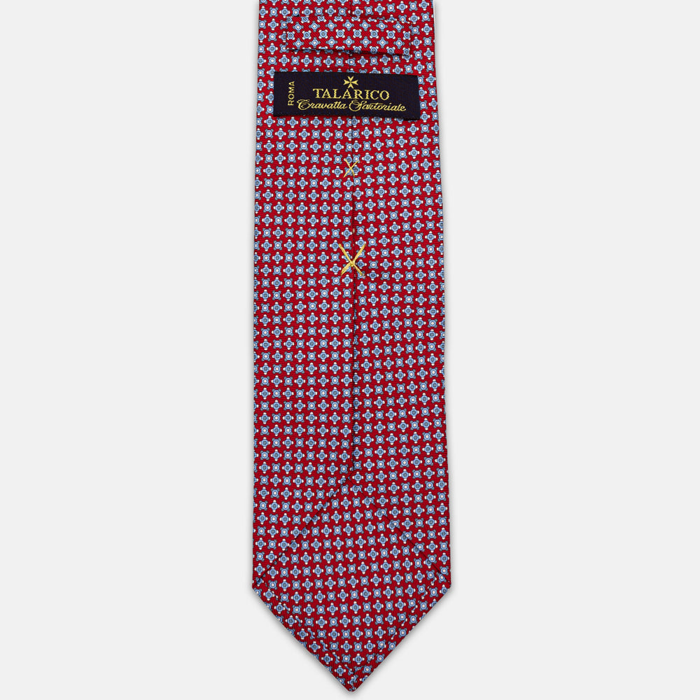 3-FOLD SILK TIE, MICRO PATTERN, RED - JA064408_6 T