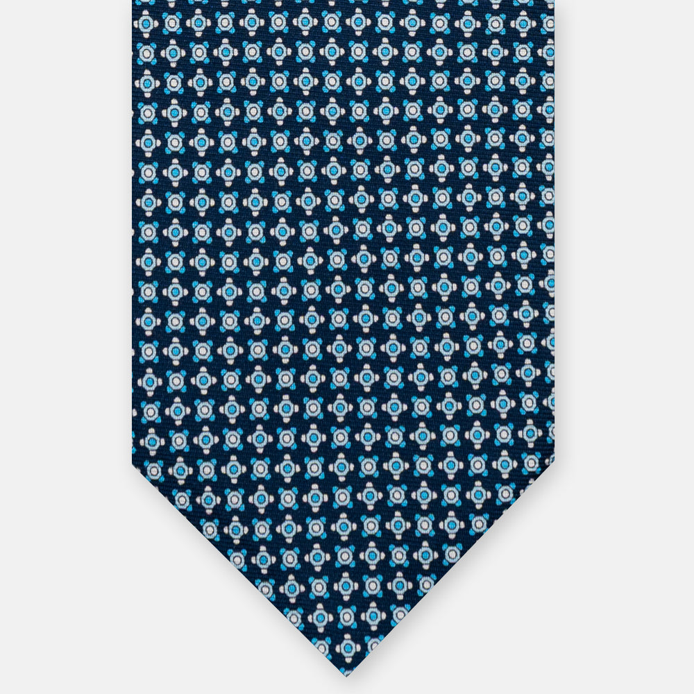 SILK 3-FOLD TIE, MICRO PATTERN, SKY BLUE - JA064408_1 T