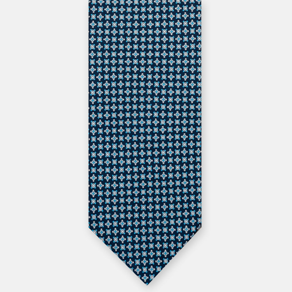 SILK 3-FOLD TIE, MICRO PATTERN, SKY BLUE - JA064408_1 T