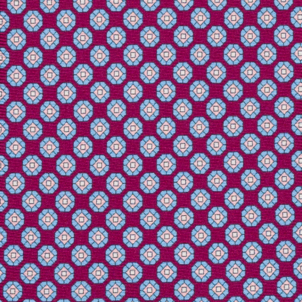 CRAVATTA 3 PIEGHE IN SETA, MICROFANTASIA, MAGENTA - JA065307_3 T