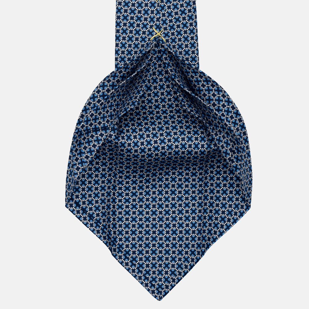 JC056339-6 Red Horseshoe Pattern 7-Fold Silk Tie
