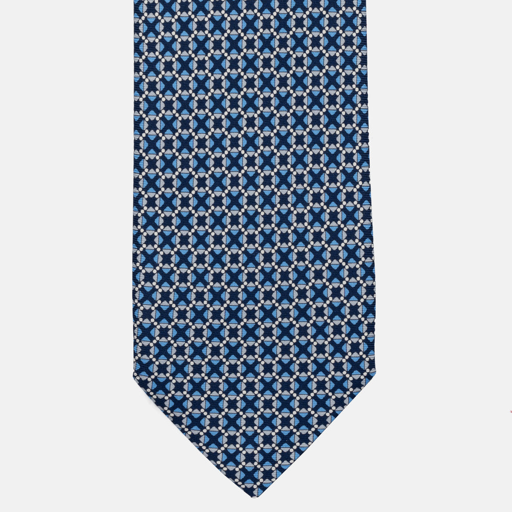 JC056339-6 Red Horseshoe Pattern 7-Fold Silk Tie