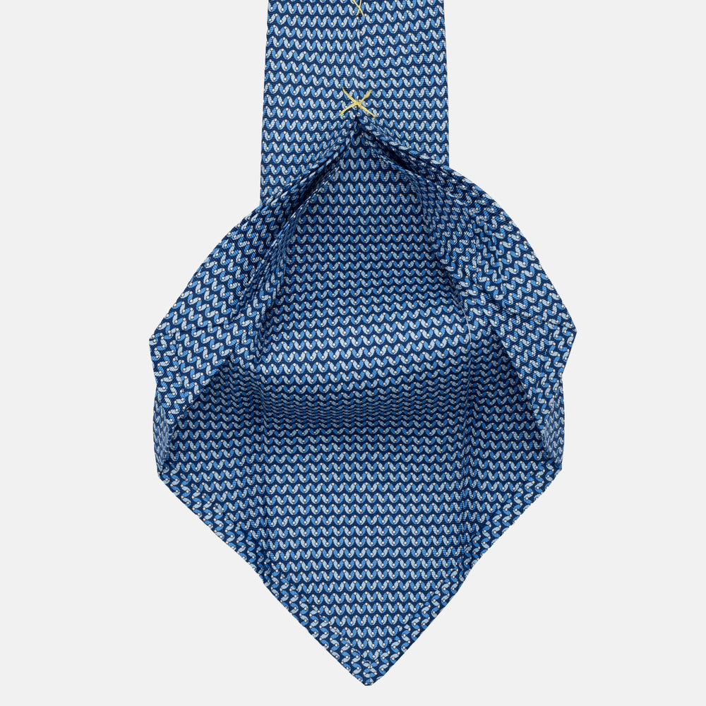 JC056339-6 Red Horseshoe Pattern 7-Fold Silk Tie