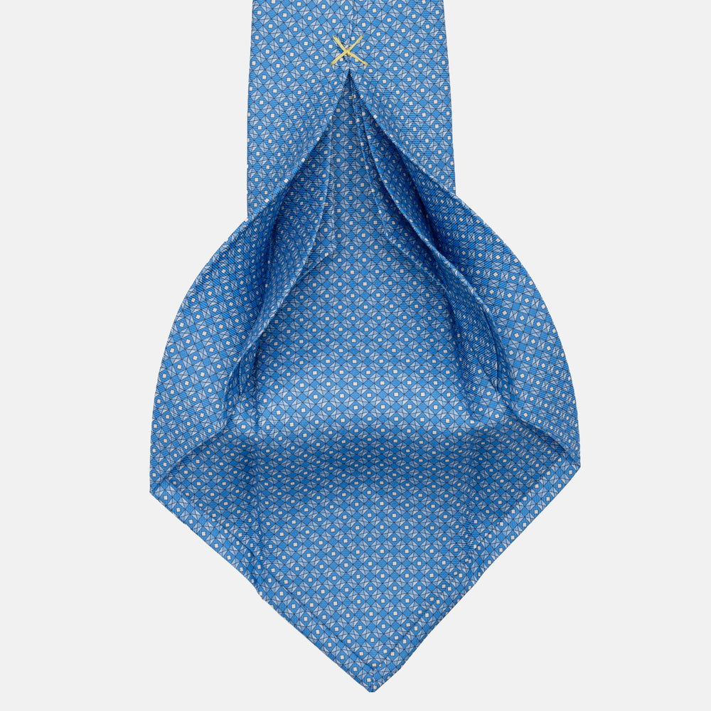 JC056339-6 Red Horseshoe Pattern 7-Fold Silk Tie