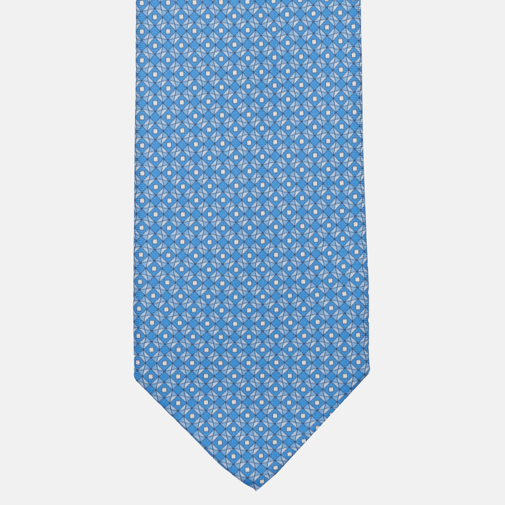 JC056339-6 Red Horseshoe Pattern 7-Fold Silk Tie
