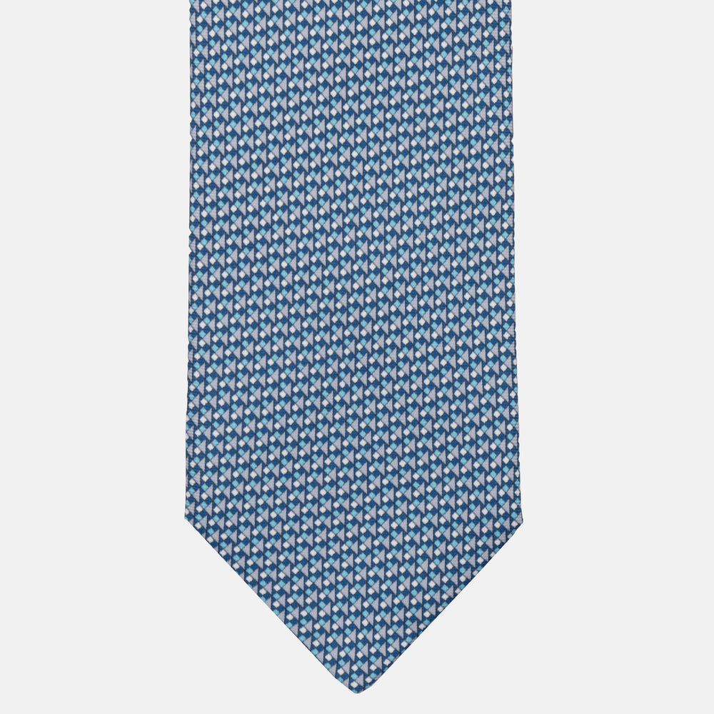 JC056339-6 Red Horseshoe Pattern 7-Fold Silk Tie