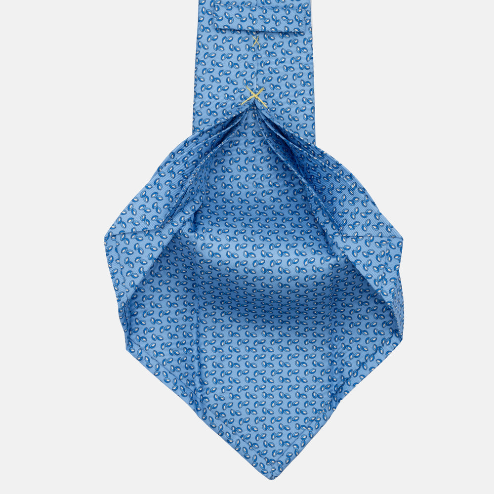 JC056339-6 Red Horseshoe Pattern 7-Fold Silk Tie