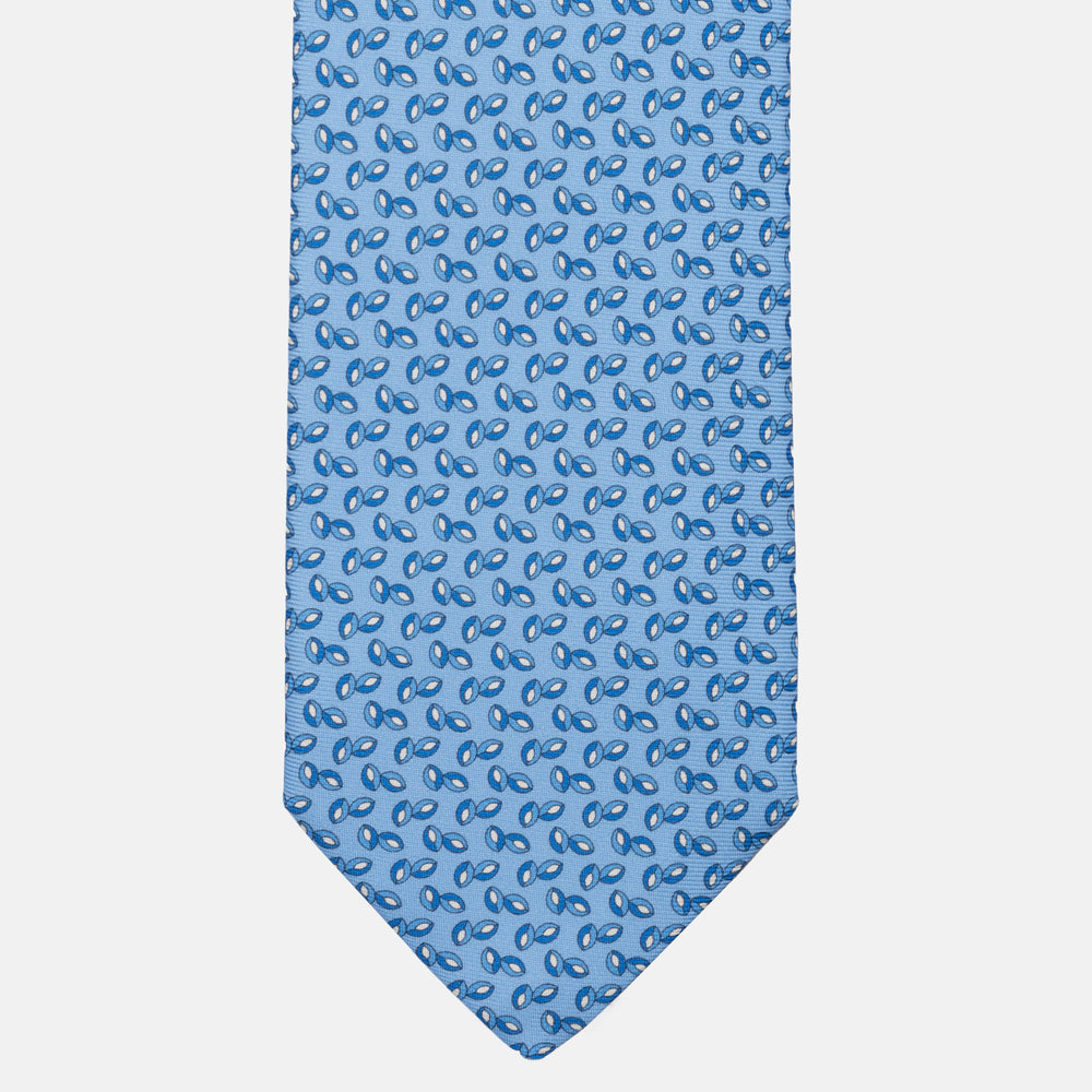JC056339-6 Red Horseshoe Pattern 7-Fold Silk Tie