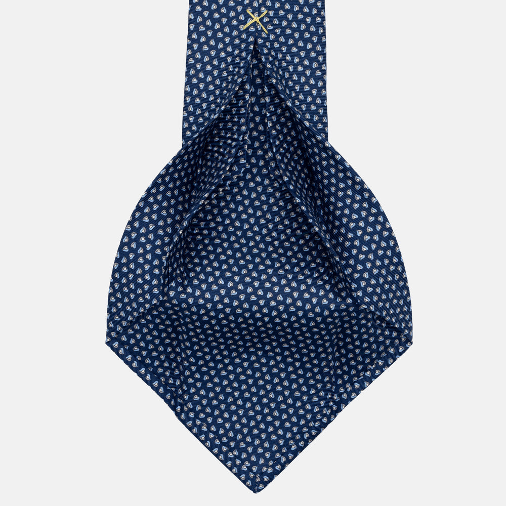 JC056339-6 Red Horseshoe Pattern 7-Fold Silk Tie