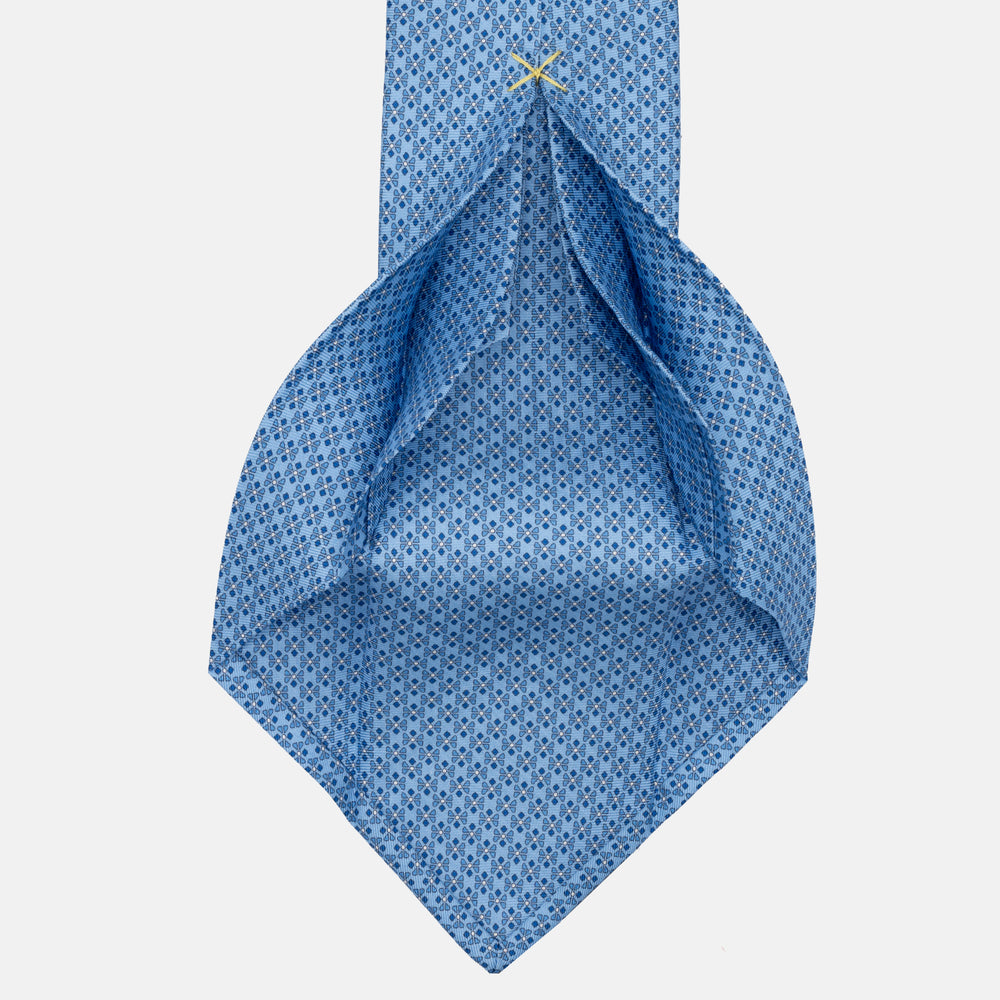 JC056339-6 Red Horseshoe Pattern 7-Fold Silk Tie