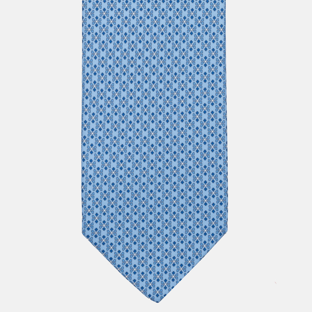 JC056339-6 Red Horseshoe Pattern 7-Fold Silk Tie
