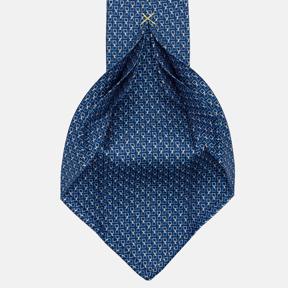 JC056339-6 Red Horseshoe Pattern 7-Fold Silk Tie