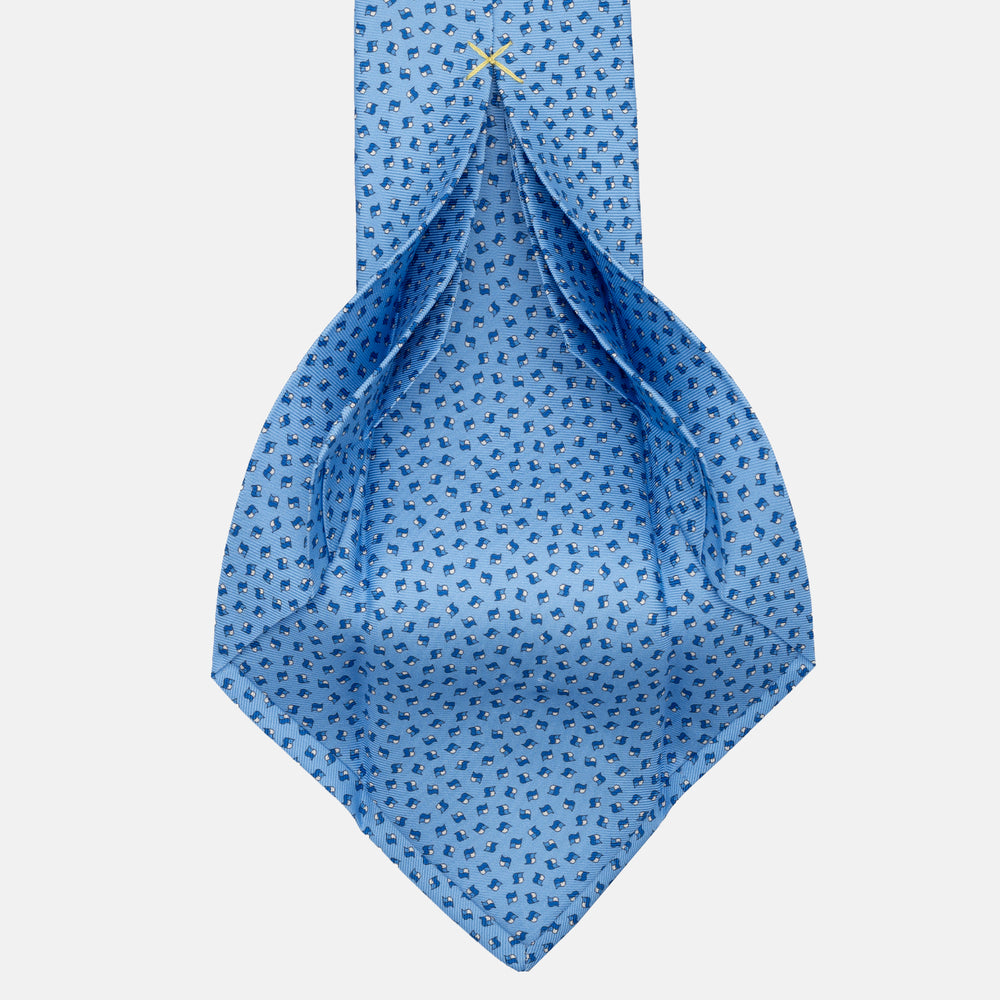 JC056339-6 Red Horseshoe Pattern 7-Fold Silk Tie