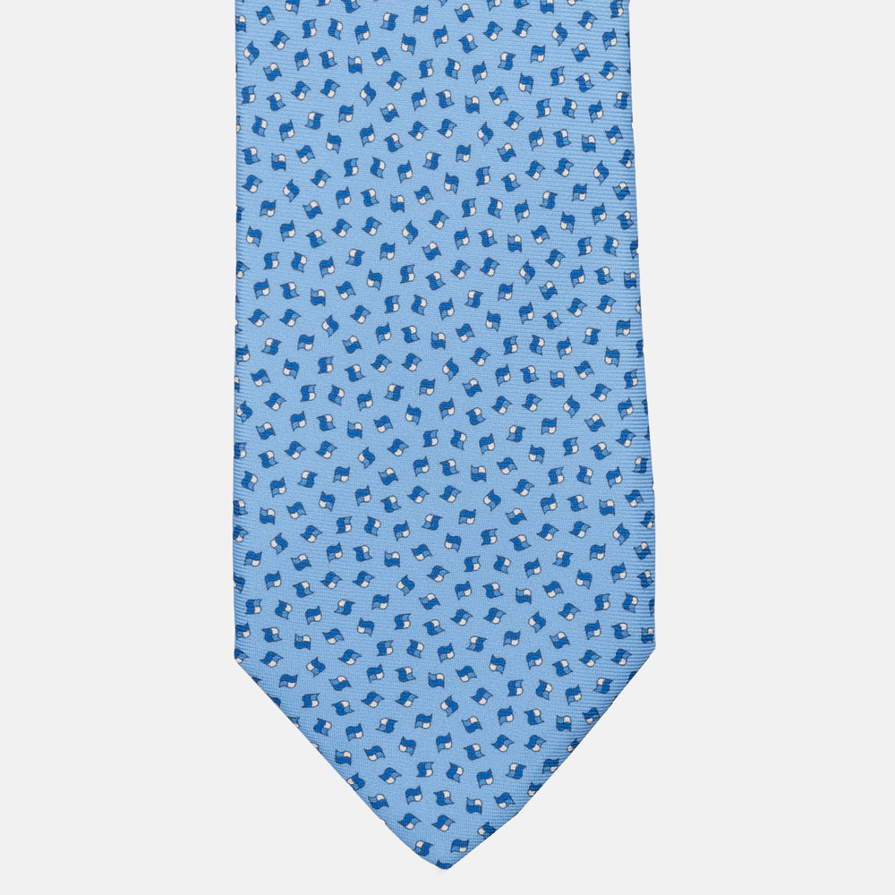 JC056339-6 Red Horseshoe Pattern 7-Fold Silk Tie