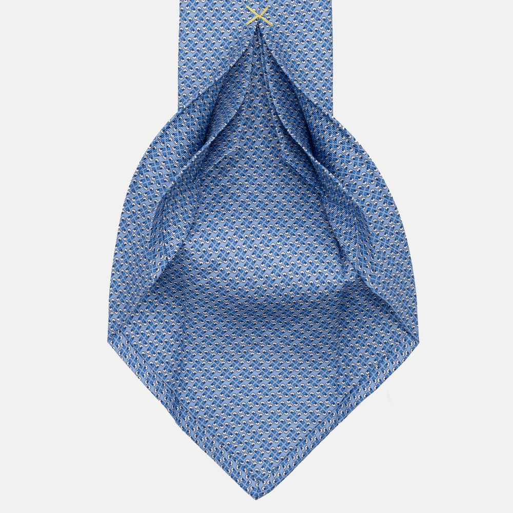 JC056339-6 Red Horseshoe Pattern 7-Fold Silk Tie