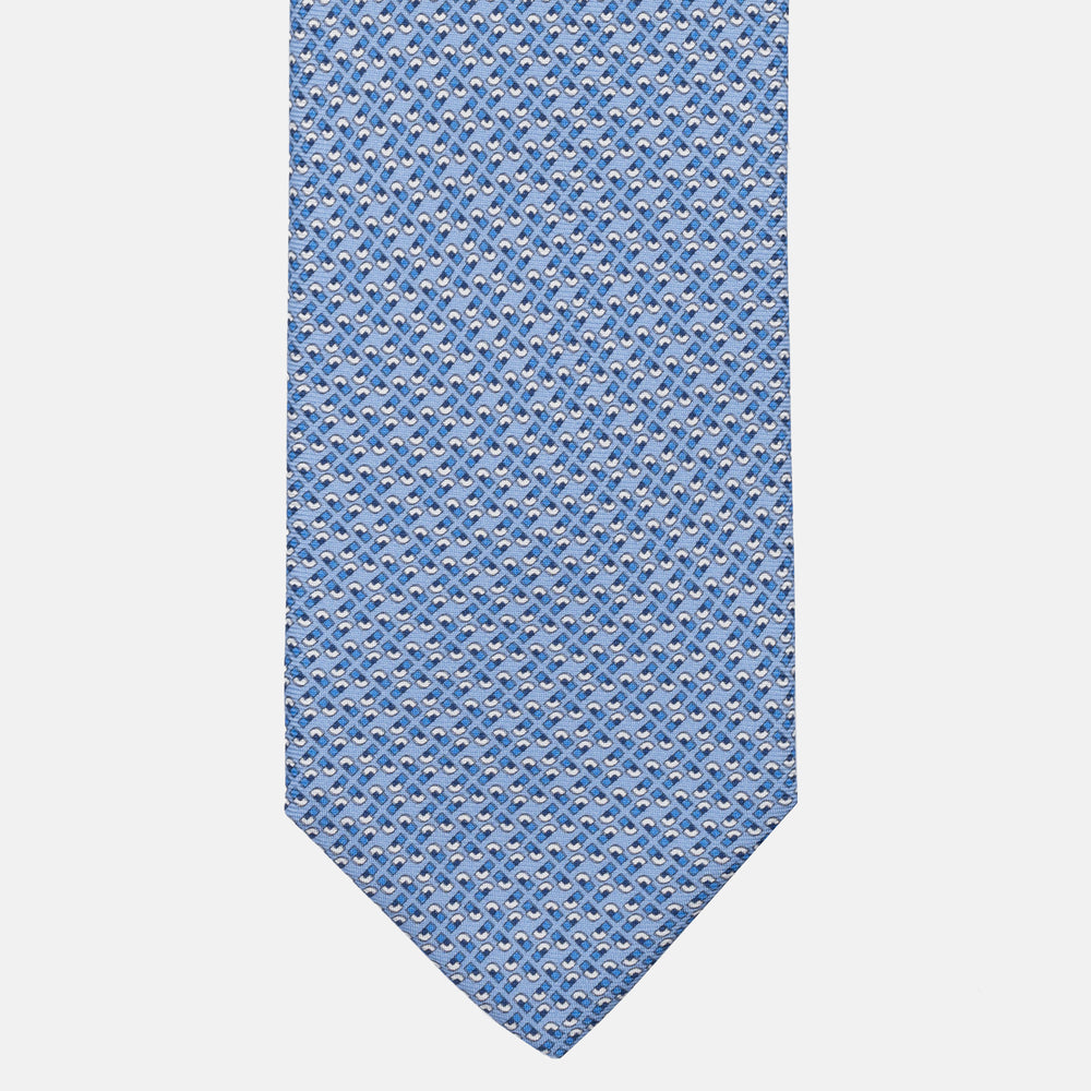 JC056339-6 Red Horseshoe Pattern 7-Fold Silk Tie