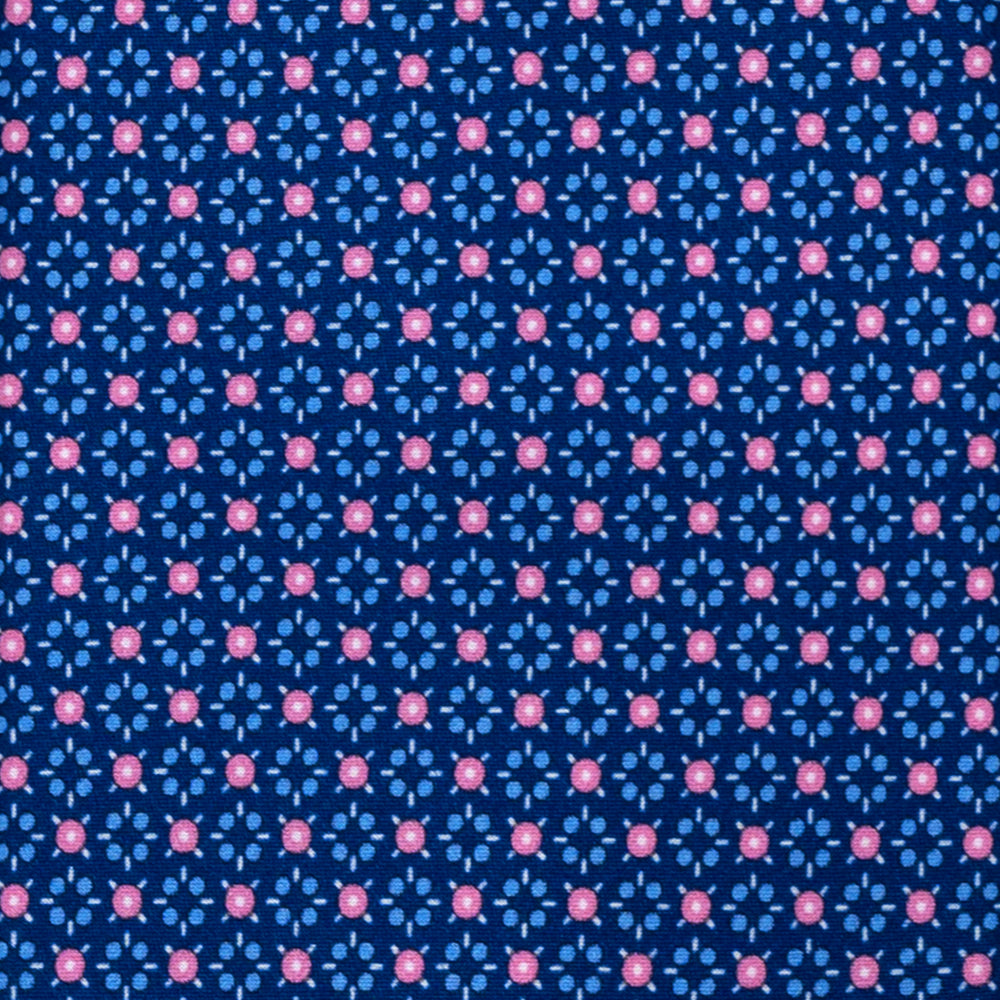 CRAVATTA 3 PIEGHE IN RASO SATIN FANTASIA, AZZURRO - ROSA,  JA251008-8