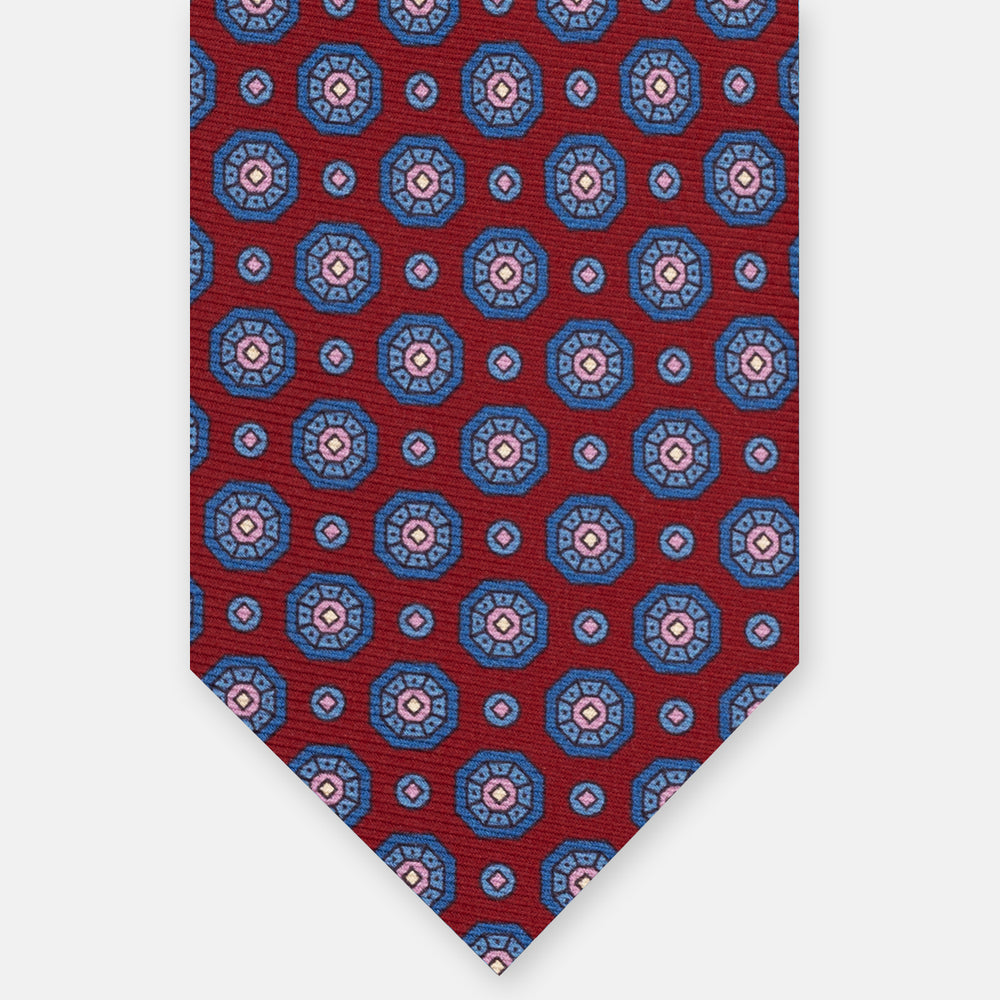 1999 Collection Heavy Silk Tie, Blue and Red JD04