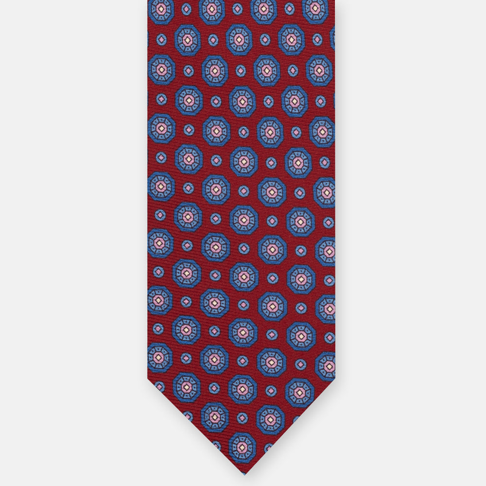 1999 Collection Heavy Silk Tie, Blue and Red JD04