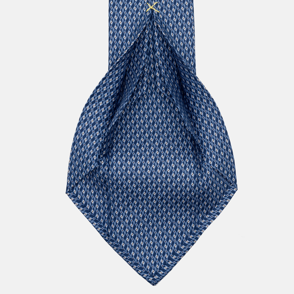7-Fold Sartorial Tie in Pure Silk Sky Blue Micro Pattern - JA055946-1
