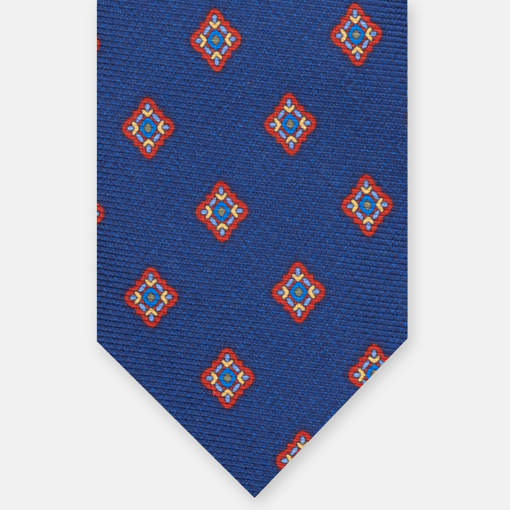 1999 Collection Heavy Silk Tie, Blue and Red JD04
