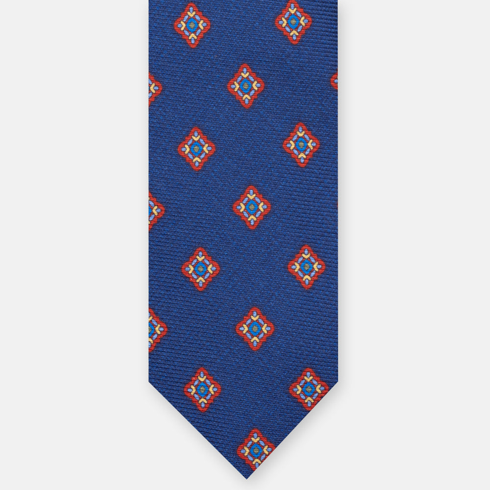 1999 Collection Heavy Silk Tie, Blue and Red JD04