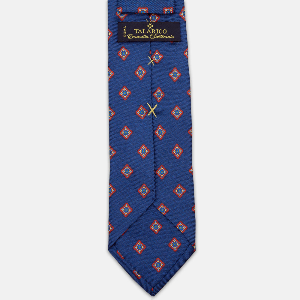1999 Collection Heavy Silk Tie, Blue and Red JD04