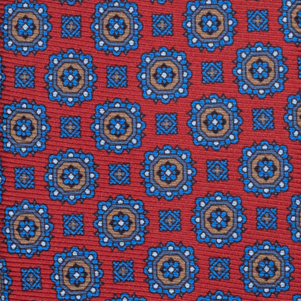 1999 Collection Heavy Silk Tie, Blue and Red JD04